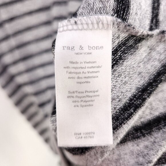 Rag & Bone T-Shirt Dress Size Small Gray Striped Pull Over Tunic Stretch - Picture 5 of 11